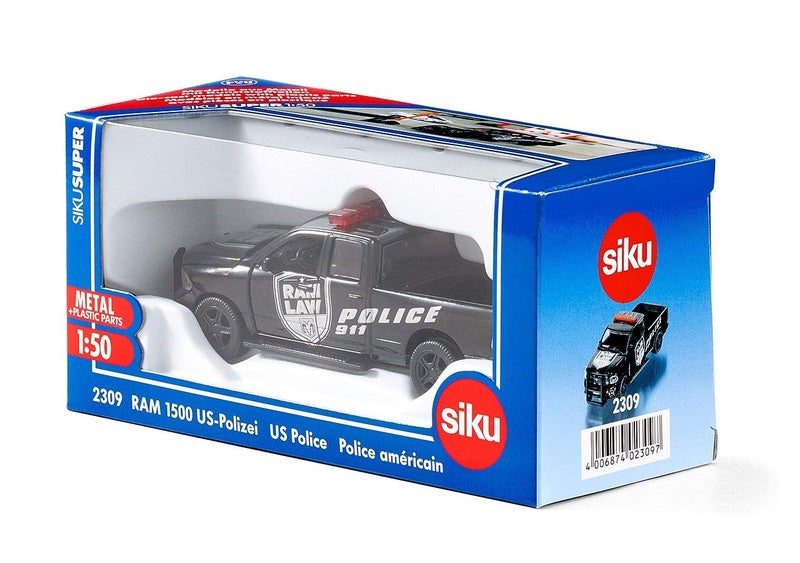 siku 2309 Super Dodge Ram 1500 Police Pick-Up, Black - Image 4
